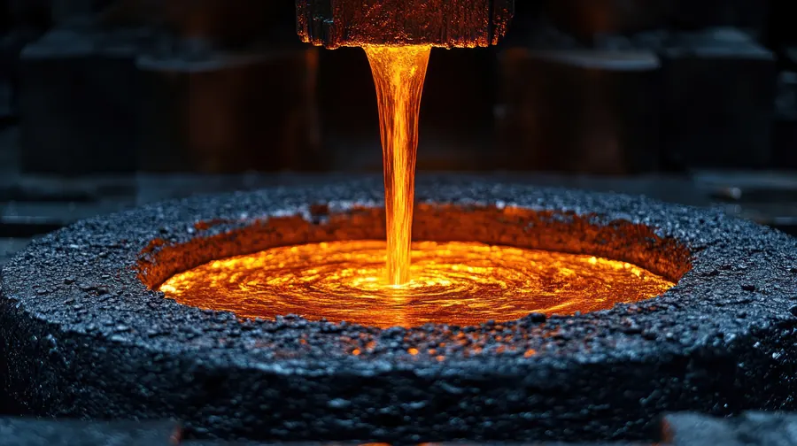 Coulée de métal en fusion dans un moule